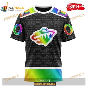 Custom Nhl Minnesota Wild Pride Gradient Color Design Hockey Shirt Hoodie 3d 3