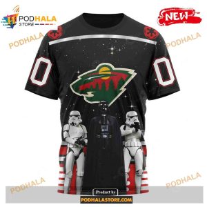 Custom Nhl Minnesota Wild Star Wars Black Design Shirt Hoodie 3d 3
