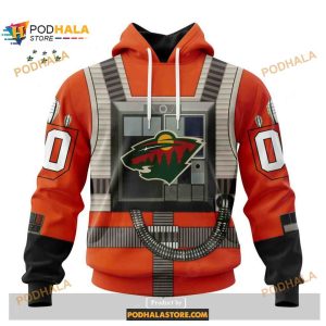Custom Nhl Minnesota Wild Star Wars Rebel Pilot Design Shirt Hoodie 3d 1