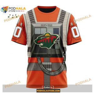 Custom Nhl Minnesota Wild Star Wars Rebel Pilot Design Shirt Hoodie 3d 3