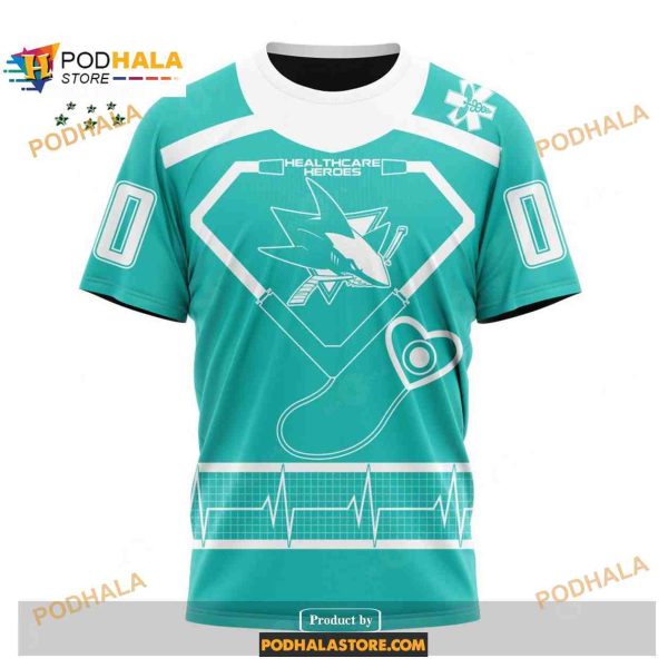 Custom NHL San Jose Sharks Honoring Healthcare Heroes Shirt Hoodie 3D