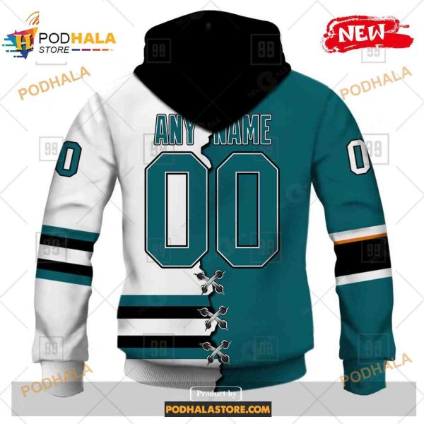 Custom NHL San Jose Sharks Mix Color Jersey 2023 Shirt Hoodie 3D