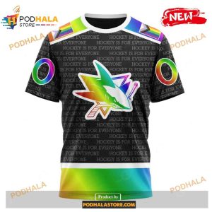 Custom Nhl San Jose Sharks Pride Gradient Color Design Hockey Shirt Hoodie 3d 3