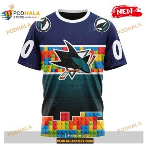 Custom Nhl San Jose Sharks Puzzle Game Gradients Full Color Shirt Hoodie 3d 3
