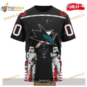 Custom Nhl San Jose Sharks Star Wars Black Design Shirt Hoodie 3d 3