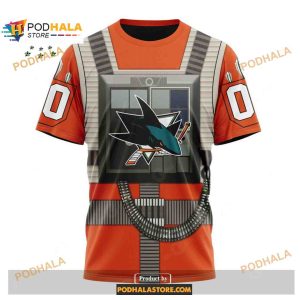 Custom Nhl San Jose Sharks Star Wars Rebel Pilot Design Shirt Hoodie 3d 3