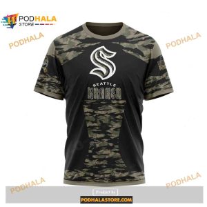 Custom Nhl Seattle Kraken Color Military Members Kits V5 Shirt Hoodie 3d 3