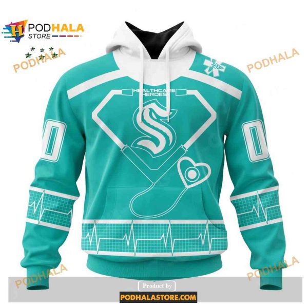 Custom NHL Seattle Kraken Honoring Healthcare Heroes Shirt Hoodie 3D