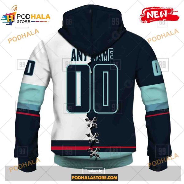 Custom NHL Seattle Kraken Mix Color Jersey 2023 Shirt Hoodie 3D