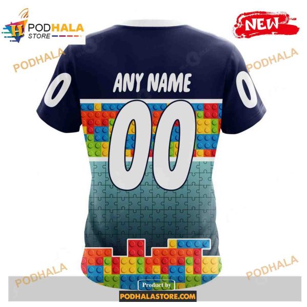 Custom NHL Seattle Kraken Puzzle Game Gradients Full Color Shirt Hoodie 3D
