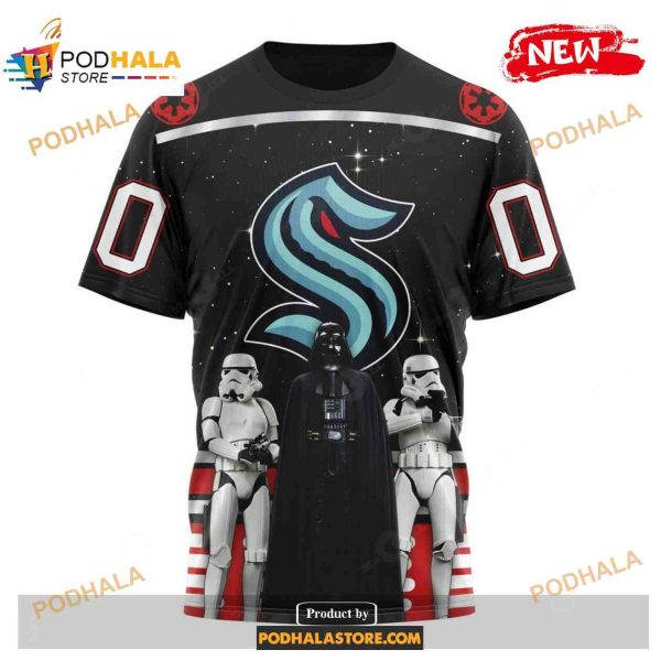 Custom NHL Seattle Kraken Star Wars Black Design Shirt Hoodie 3D