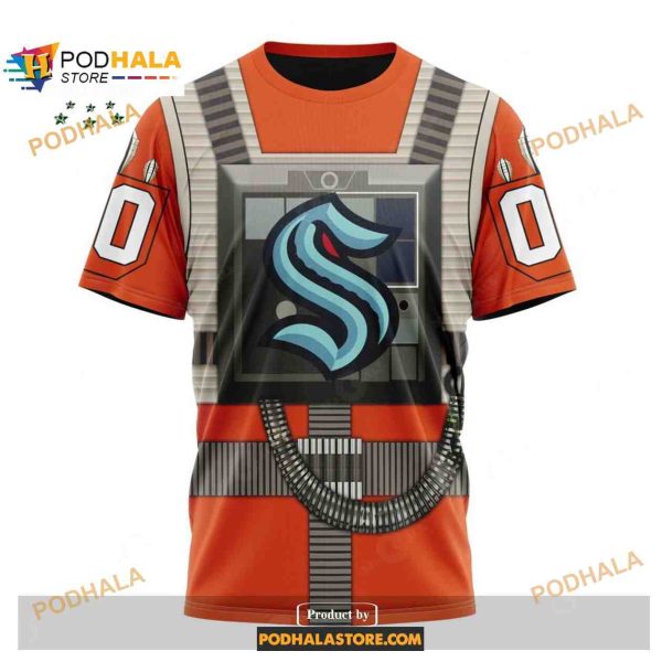 Custom NHL Seattle Kraken Star Wars Rebel Pilot Design Shirt Hoodie 3D