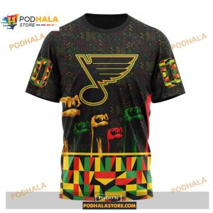 Custom Nhl St Louis Blues Celebrate Black History Month Shirt Hoodie 3d 3