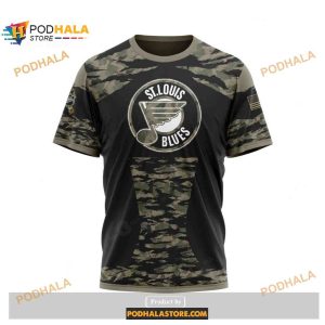 Custom Nhl St Louis Blues Color Military Members Kits V5 Shirt Hoodie 3d 3
