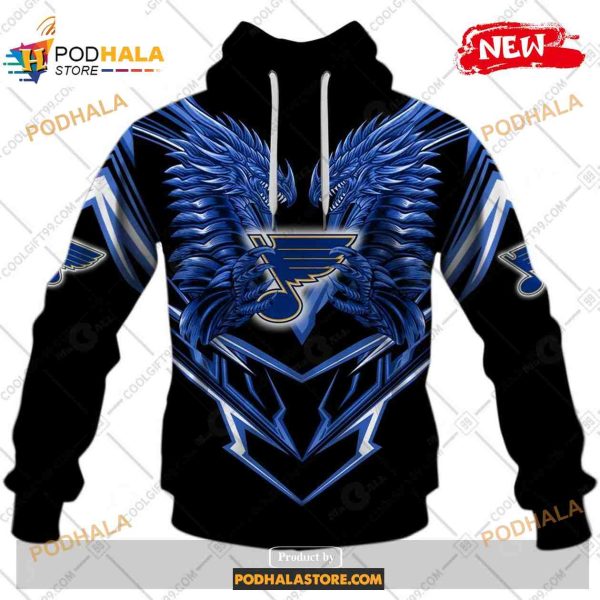Custom NHL St Louis Blues Dragon Design Shirt Hoodie 3D