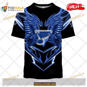 Custom Nhl St Louis Blues Dragon Design Shirt Hoodie 3d 2