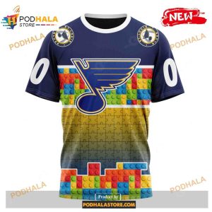 Custom Nhl St Louis Blues Puzzle Game Gradients Full Color Shirt Hoodie 3d 3
