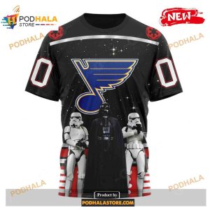 Custom Nhl St Louis Blues Star Wars Black Design Shirt Hoodie 3d 3