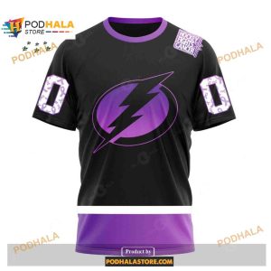 Custom Nhl Tampa Bay Lightning Black Hockey Fights Cancer Shirt Hoodie 3d 3