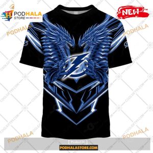 Custom Nhl Tampa Bay Lightning Dragon Design Shirt Hoodie 3d 2