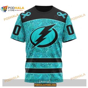 Custom Nhl Tampa Bay Lightning Fight Ovarian Cancer Shirt Hoodie 3d 3