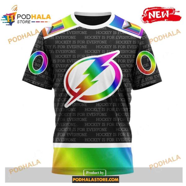 Custom NHL Tampa Bay Lightning Pride Gradient Color Design Hockey Shirt Hoodie 3D