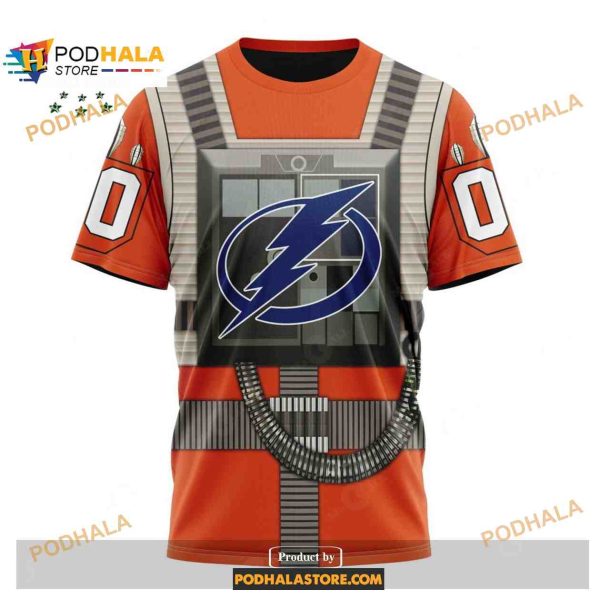 Custom NHL Tampa Bay Lightning Star Wars Rebel Pilot Design Shirt Hoodie 3D