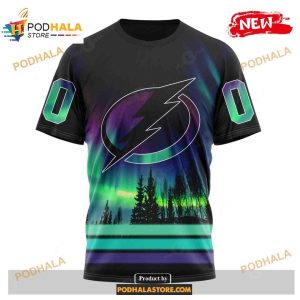 Custom Nhl Tampa Bay Lightning With Northern Lights Shirt Hoodie 3d 3