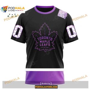 Custom Nhl Toronto Maple Leafs Black Hockey Fights Cancer Shirt Hoodie 3d 3