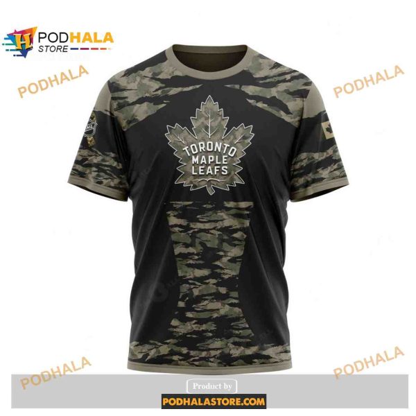 Custom NHL Toronto Maple Leafs Color Military Members Kits V5 Shirt Hoodie 3D