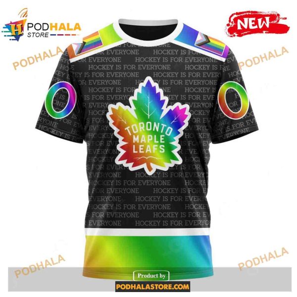Custom NHL Toronto Maple Leafs Pride Gradient Color Design Hockey Shirt Hoodie 3D