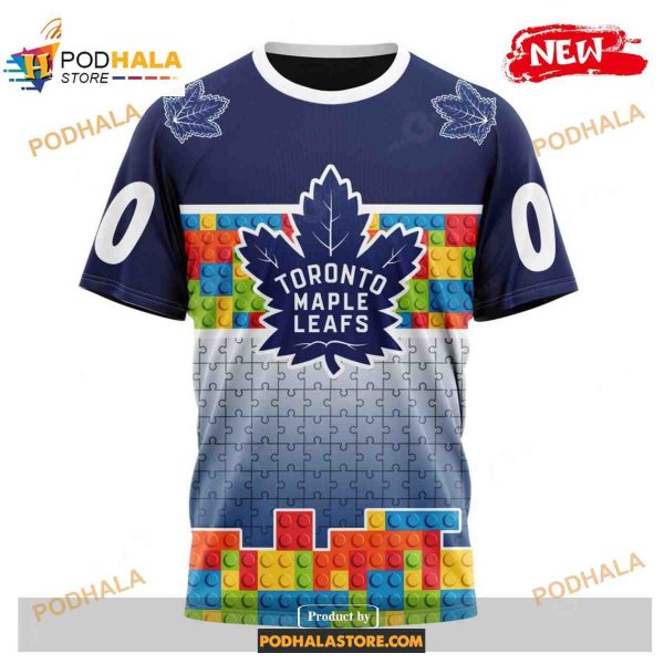Custom NHL Toronto Maple Leafs Puzzle Game Gradients Full Color Shirt Hoodie 3D