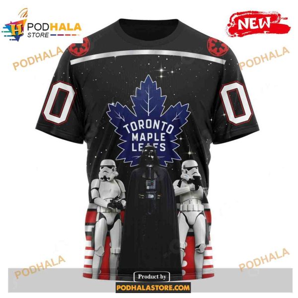 Custom NHL Toronto Maple Leafs Star Wars Black Design Shirt Hoodie 3D