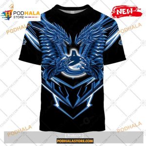 Custom Nhl Vancouver Canucks Dragon Design Shirt Hoodie 3d 2