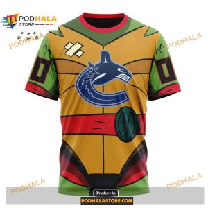 Custom Nhl Vancouver Canucks Teenage Mutant Ninja Turtles Design Shirt Hoodie 3d 3