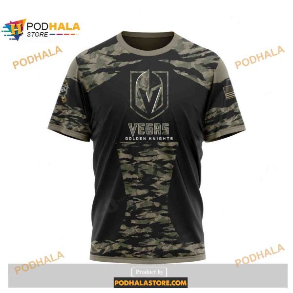 Custom NHL Vegas Golden Knights Color Military Members Kits V5 Shirt Hoodie 3D