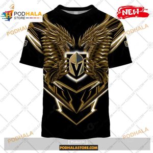 Custom Nhl Vegas Golden Knights Dragon Design Shirt Hoodie 3d 2