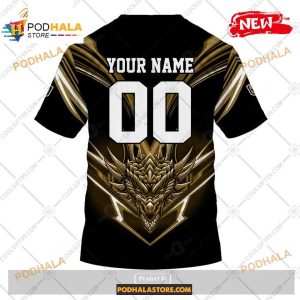 Custom Nhl Vegas Golden Knights Dragon Design Shirt Hoodie 3d 4