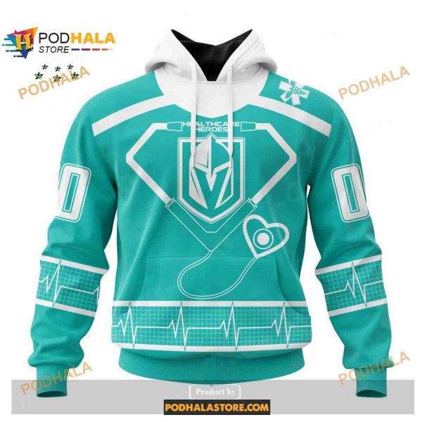 Custom NHL Vegas Golden Knights Honoring Healthcare Heroes Shirt Hoodie 3D