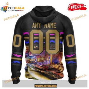 Custom Nhl Vegas Golden Knights With Las Vegas Strip Shirt Hoodie 3d 2