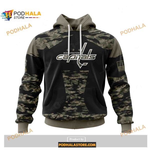 Custom NHL Washington Capitals Color Military Members Kits V5 Shirt Hoodie 3D