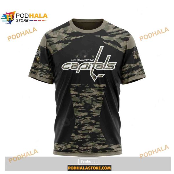 Custom NHL Washington Capitals Color Military Members Kits V5 Shirt Hoodie 3D