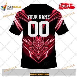 Custom Nhl Washington Capitals Dragon Design Shirt Hoodie 3d 4