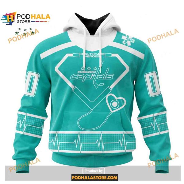 Custom NHL Washington Capitals Honoring Healthcare Heroes Shirt Hoodie 3D