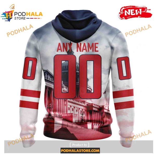 Custom NHL Washington Capitals With The Capitol Building Shirt Hoodie 3D