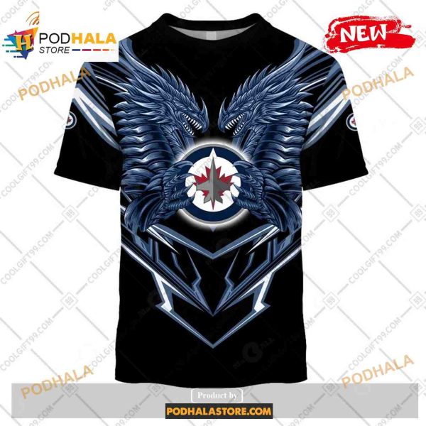 Custom NHL Winnipeg Jets Dragon Design Shirt Hoodie 3D