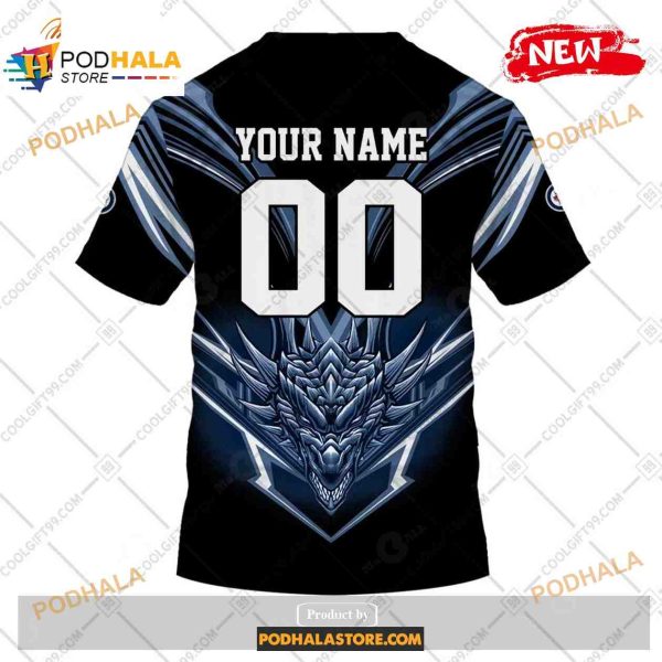 Custom NHL Winnipeg Jets Dragon Design Shirt Hoodie 3D