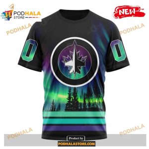 Custom Nhl Winnipeg Jets With Northern Lights Shirt Hoodie 3d 3
