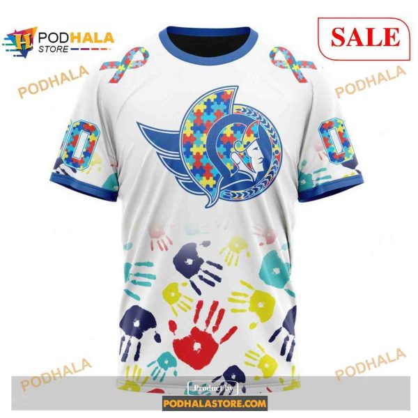 Custom Ottawa Senators Autism Awareness Design NHL Shirt Hoodie 3D