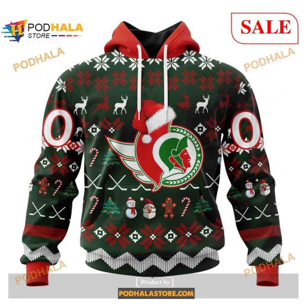 Custom Ottawa Senators Christmas NHL Unisex Shirt Hoodie 3D